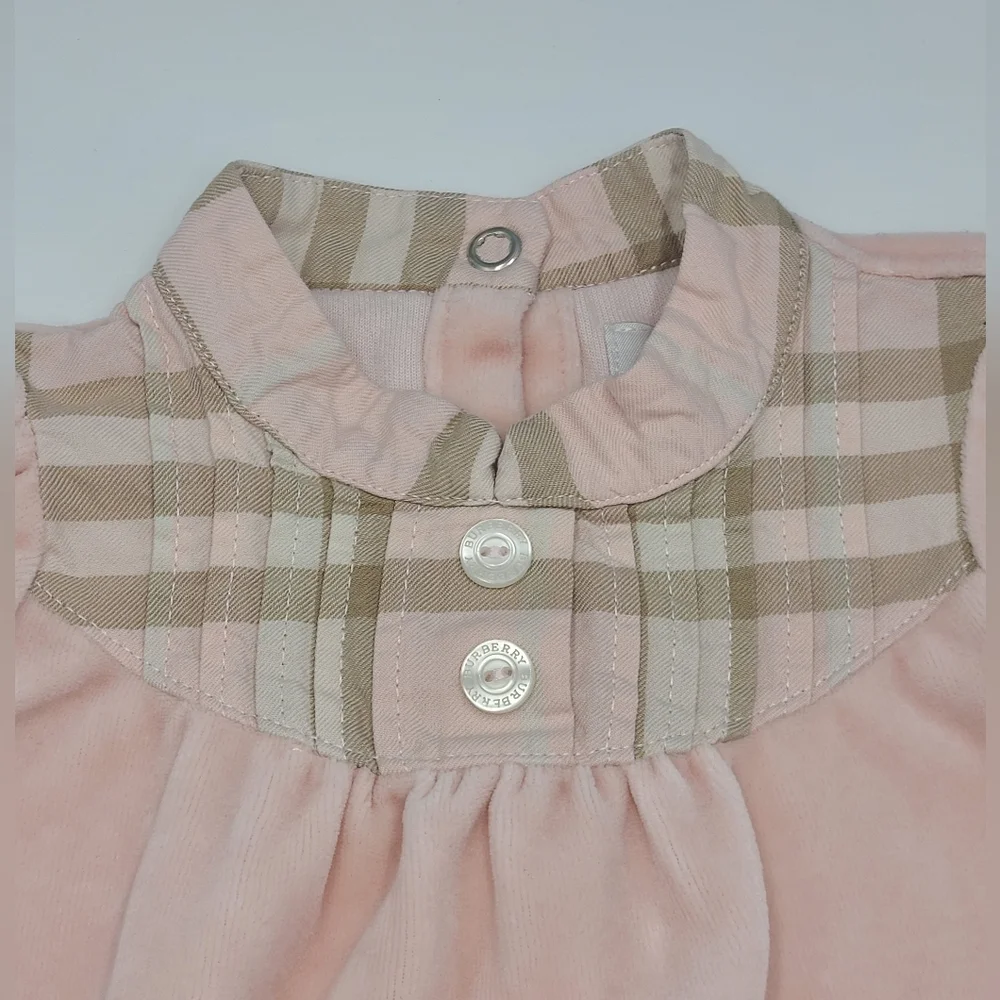 Burberry baby girl velour sleeper size 6 months